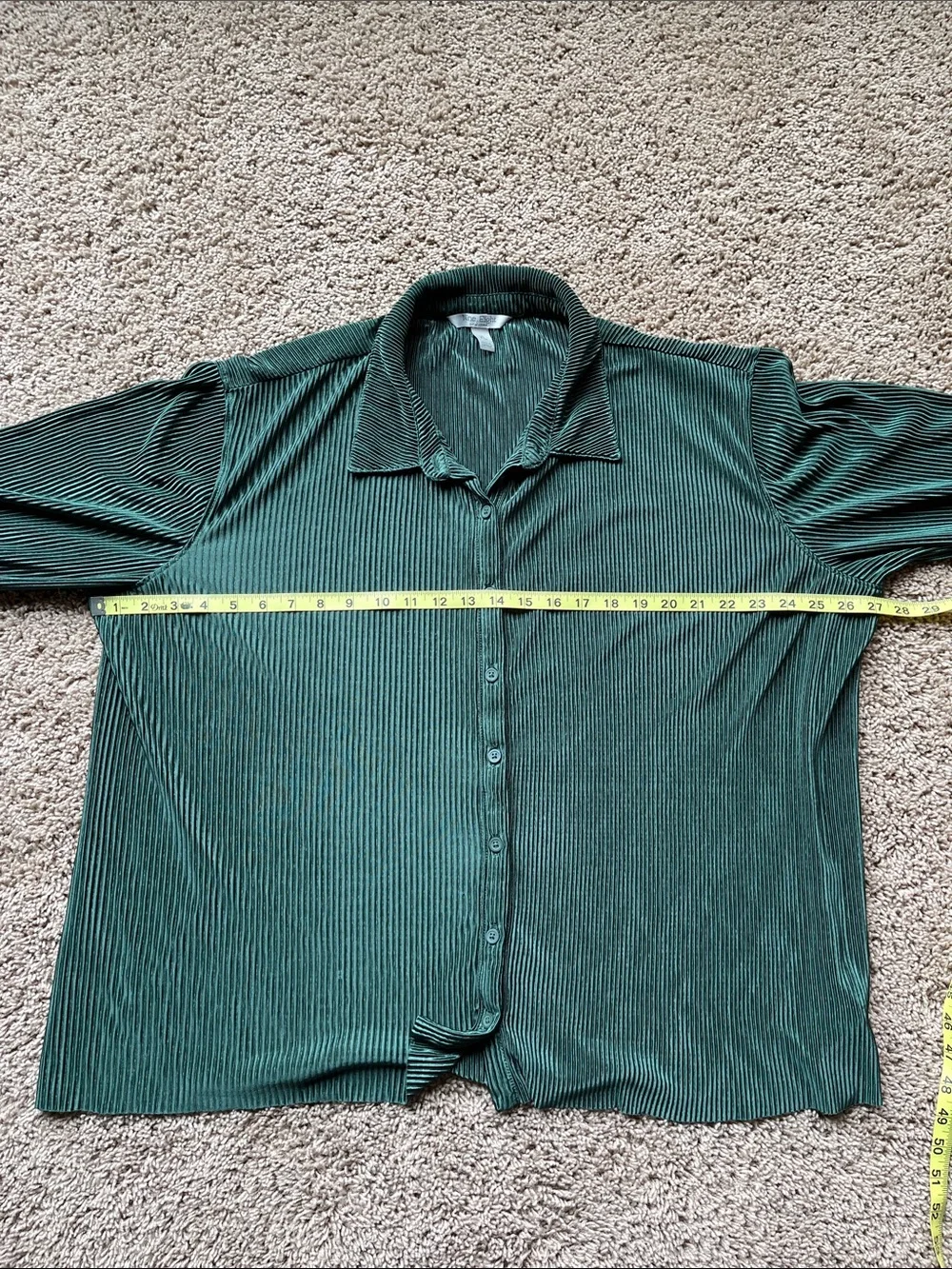 Nine.Eight New York XL Emerald Green Ribbed Silky Lounge Pajama Set 2-Piece